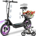 HLYZ NEW HLYZ 1200W Electric Seated Adult Scooter 14" Tire 48V10A Battery 20MPH