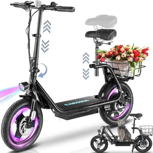 HLYZ NEW HLYZ 1200W Electric Seated Adult Scooter 14" Tire 48V10A Battery 20MPH